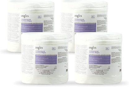 Zogics Antimicrobial Wipes and Tabletop Stainless Steel Wipe Dispenser