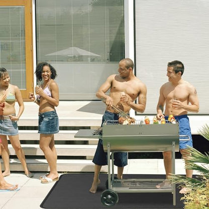 Anze Under Grill Mat for Outdoor Grill, 48 x 90 in，Black - Image 6