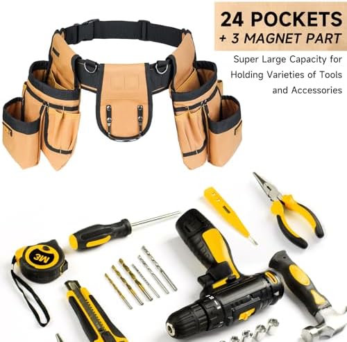 LEFOR·Z Tool Belt with 4 D-Rings, 27-Pockets Tool Belts - Image 6