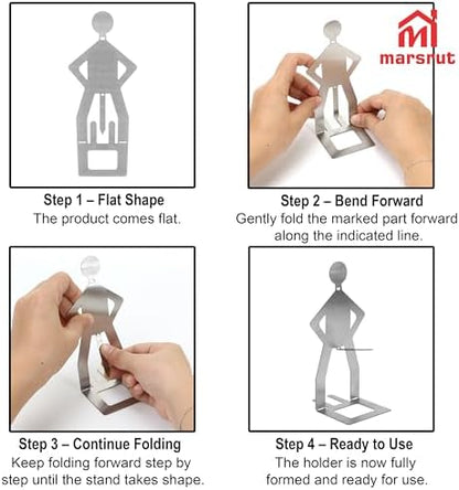 5Pcs Funny BBQ Stand Man Hotdog Grill Holder, Reusable Stainless Steel Sausage - Image 3