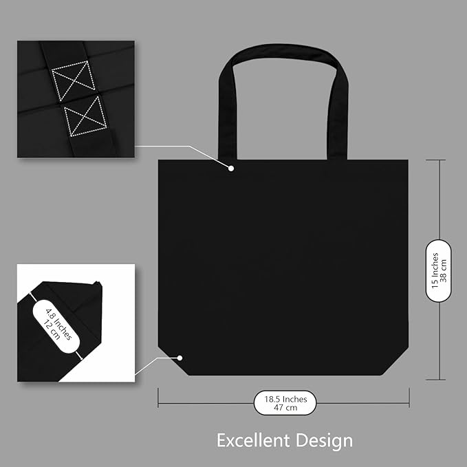 TOPDesign 12-Pack Super Strong Large 12oz Cotton Canvas Tote Bags, Reusable Grocery Shopping Cloth Bags, Fashionable Two-Tone Totes for Crafts, DIY Your Creative Designs