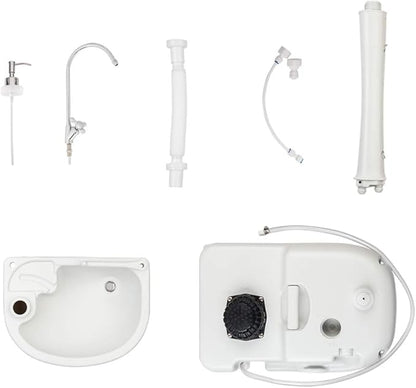 VINGLI Upgraded Portable Sink| Rolling Hand Wash Basin Stand with Towel Holder & Soap Dispenser & Wheels, Perfect for Garden/Camping/Outdoor Events/Gatherings/Worksite/RV/Indoor
