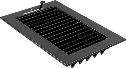 HVAC Premium 10"w X 8"h Adjustable AIR Supply Diffuser - HVAC Vent Cover Sidewall or Ceiling - Grille Register - High Airflow - Black [Outer Dimensions: 11.875"w X 10"h]
