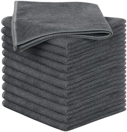 SINLAND Microfiber Cleaning Cloth Kitchen Dish Cloths 12x12in 12 Pack Grey by SINLAND