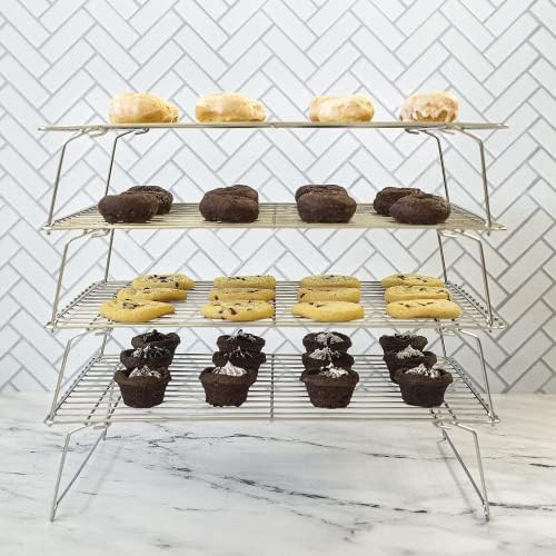 Kitchenatics 4-Tier Stackable Cooling Rack Space Saving Baking Set - Image 6