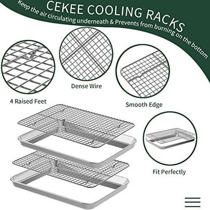CEKEE 4 PCs Small Baking Sheet - Image 4