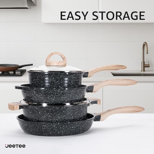JEETEE 24Pcs Ceramic Cookware Set - Image 5