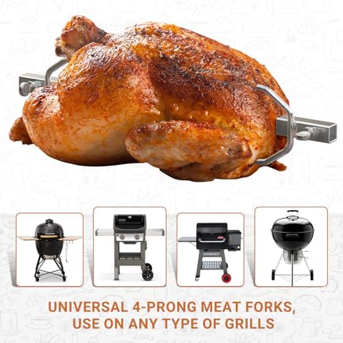 onlyfire 6104 Chromed Heavy Duty BBQ Rotisserie Meat Fork - Image 4