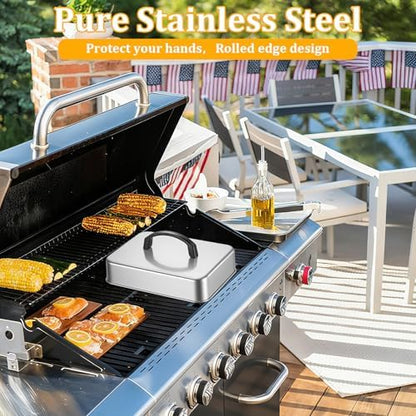 2pcs Rectangular Basting Cover, Stainless Steel Cheese Melting Dome Basting - Image 5