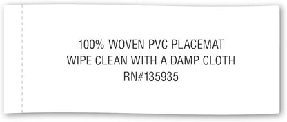 DII PVC Tabletop Collection Woven Indoor/Outdoor, Placemat Set, 13x17.25, Black, 6 Piece (Pack of 12)