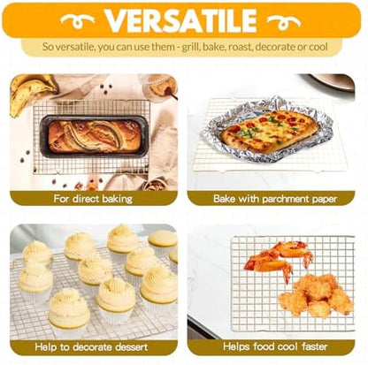 2 PCS Cooling Racks for Cooking and Baking, 15x10 Inches Stainless Steel - Image 3