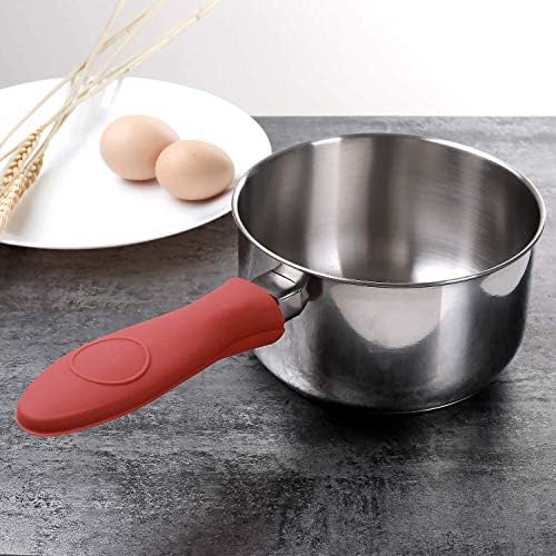4 Packs Silicone Hot Handle Holder Kitchen Heat Resistant Fry Pan Milk Pot - Image 4