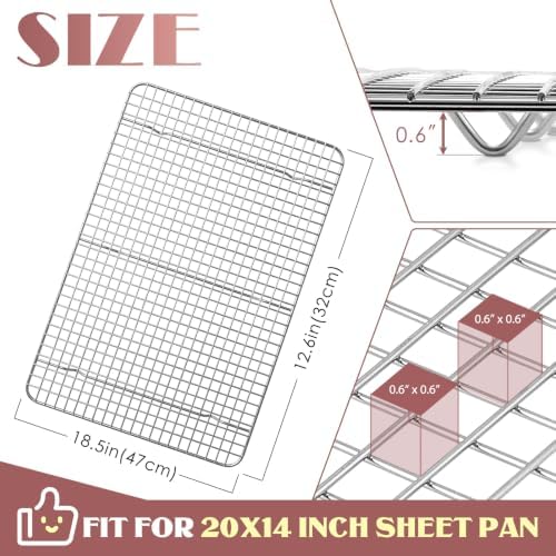 Cooling Rack Set of 2, E-far 18½x12½ Wire Racks - Image 2