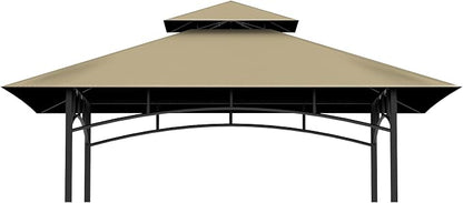 5x8Ft Grill Gazebo Replacement Top, Khaki Canopy Top Cover Only | Double-Layer by COVBOARD