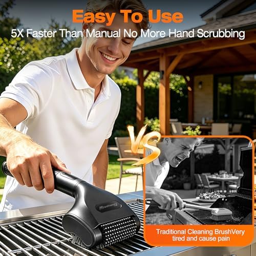 Misshappy Electric BBQ Grill Brush - 4000mAh Cordless BBQ Grill Cleaner 2 Speed - Image 3