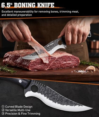 3PCS Boning and Fillet Knife Set, Forged Meat Trimming & Skinning Tools - Image 4