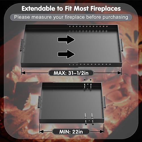 Air Jade Expandable Fireplace Tray, Galvanized Steel Fireplace Ash Pan - Image 3