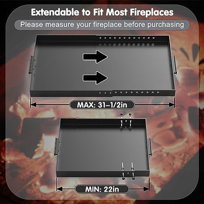 Air Jade Expandable Fireplace Tray, Galvanized Steel Fireplace Ash Pan - Image 3