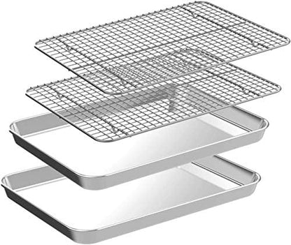CEKEE 4 PCs Small Baking Sheet by CEKEEBakingEasilyHappily