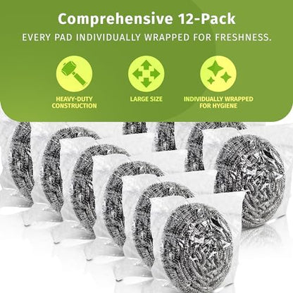 VELORA Stainless Steel Cleaner Scouring Pads - Image 3
