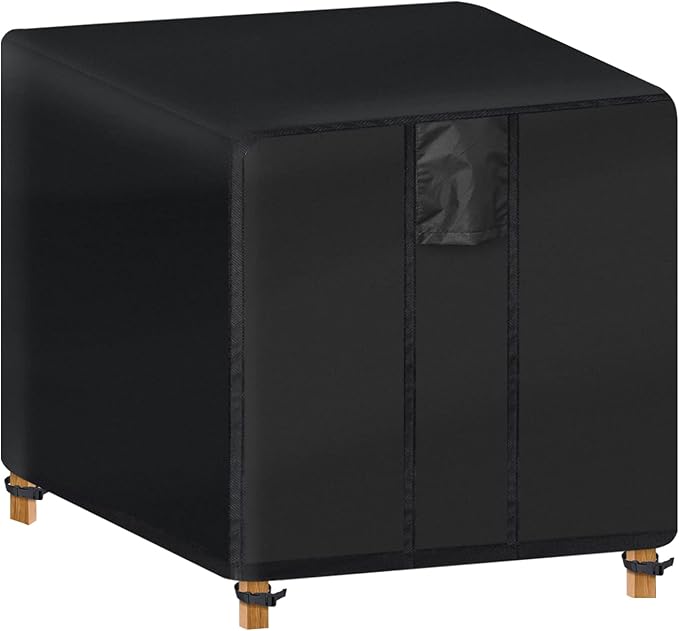 Fire Pit Cover Square- Waterproof Firepit Covers Square (28L x 28W x 25H inches, Black) Outdoor Fireplace Cover Weatherproof and Non Fading