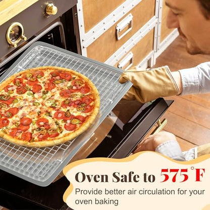 2 PCS Grid Wire Baking Cooling Racks, 11.65" x 16.85" - Image 5