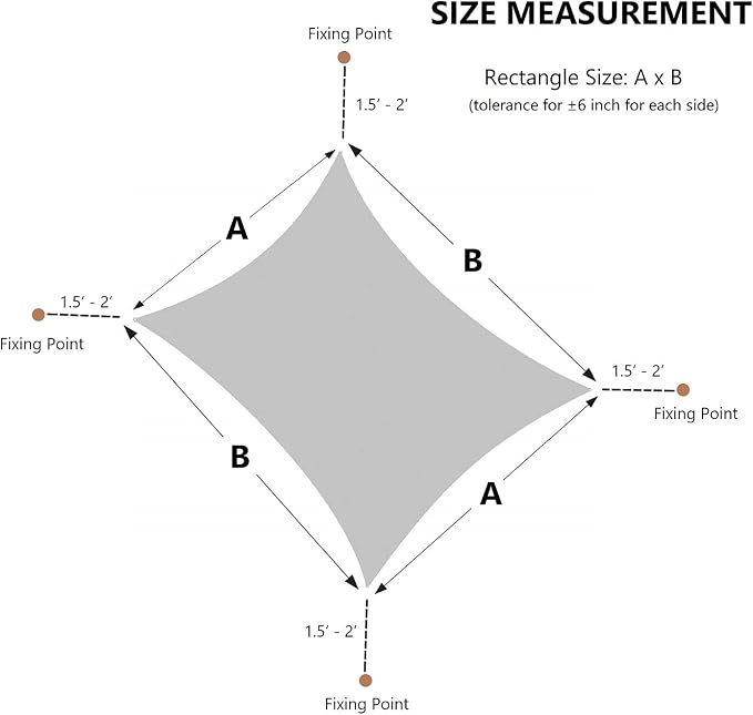 AsterOutdoor Sun Shade Sail Rectangle 12' x 16' UV Block Canopy - Image 4