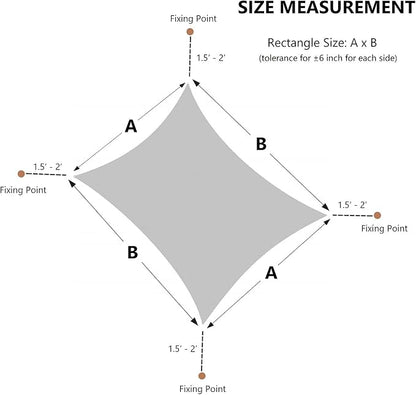AsterOutdoor Sun Shade Sail Rectangle 12' x 16' UV Block Canopy - Image 4