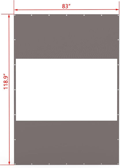 Domi Heavy Duty Outdoor Clear Panel Curtain, 18 oz Waterproof PVC Polyester Curtain, Weather Resistant & Tearproof for Patios, Gazebos, Pergolas, Privacy Screen (10'H x 7'W, Gray)