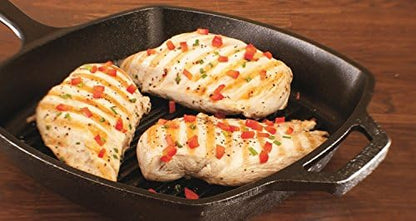 Lodge Pre-Seasoned Cast Iron Square Grill Pan, 10.5 Inches - Image 4