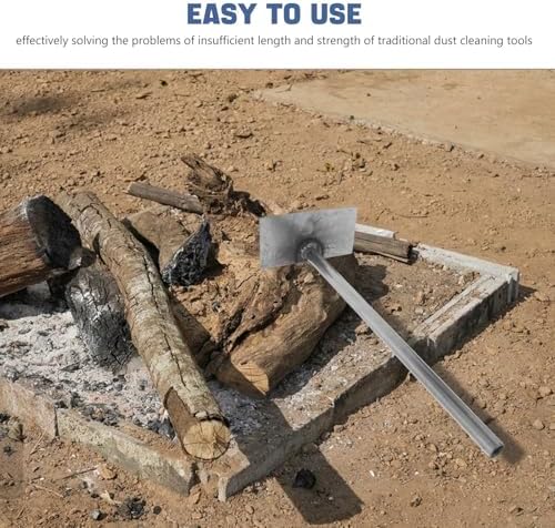 Charcoal Rake Fire Pit Cleaning Tool Silver Manganese Steel Heavy Duty - Image 3