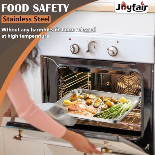 17.5" Baking Sheet Pan, Joyfair Stainless Steel Toaster Oven Trays - Image 4