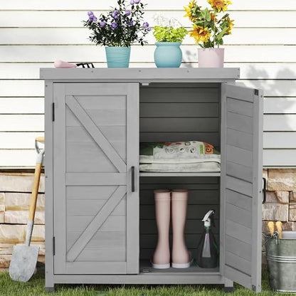 Outdoor Storage Cabinet & Potting Bench Table - Image 7