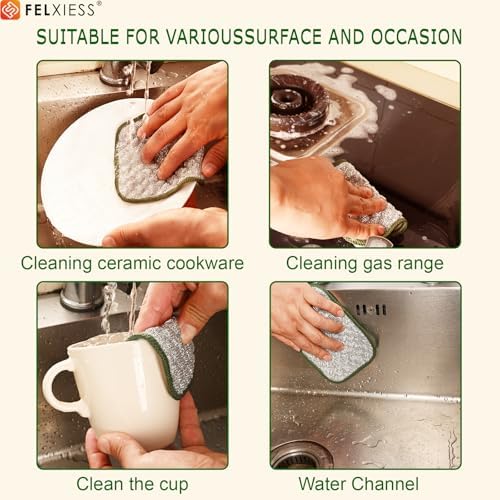 Silver Microfiber Scrubbing Pads, Non-Scratch - Image 3