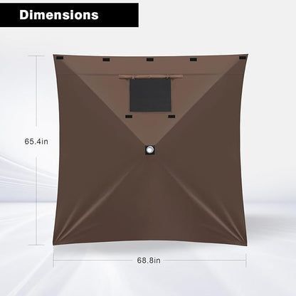 MASTERCANOPY Wind Screen Side Panel with Window for 12x12 Escape Screen Shelter Canopy Tent - Weatherproof, UV Resistant Sun Shade Attachment Accessory (Beige, 1 Pack)