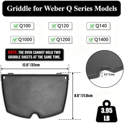 QuliMetal Cast Iron Griddle for Weber Q100, Q1000 and Q1200 - Image 2