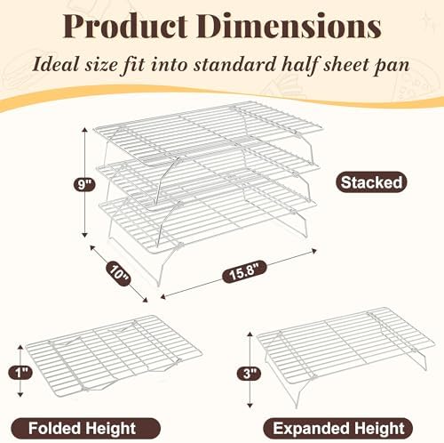 3 Tier Stackable Cooling Racks for Cooking and Baking - Image 2