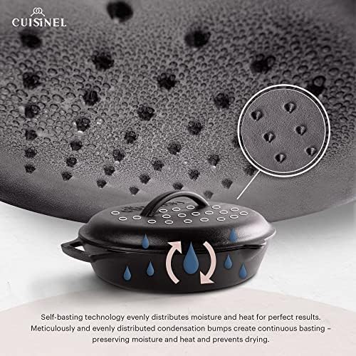 Cuisinel Cast Iron Skillet + Cast Iron Lid Set - Image 4