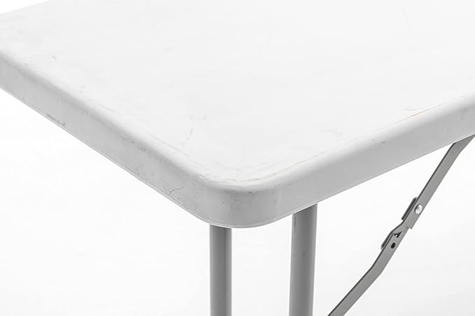BTEXPERT 6-Foot - 72" Long White Granite Plastic Folding Seminar Training Table Portable 18" Wide Narrow, 29" High, Events Indoor Outdoor Lightweight