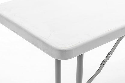 BTEXPERT 6-Foot - 72" Long White Granite Plastic Folding Seminar Training Table Portable 18" Wide Narrow, 29" High, Events Indoor Outdoor Lightweight