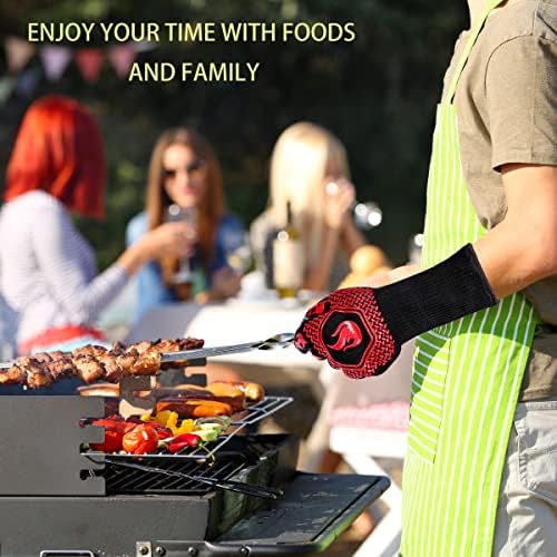 BBQ Gloves 1472F Heat Resistant Non-Slip Silicone 13.8in - Image 6