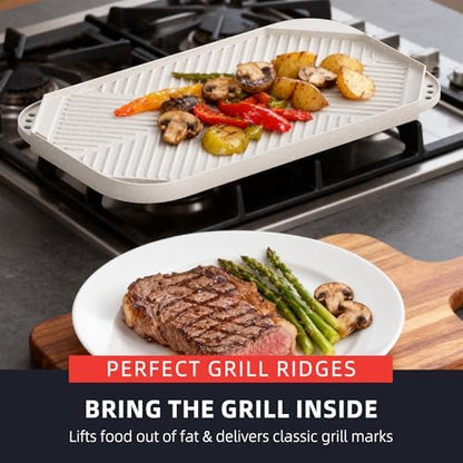 Caannasweis nonstick grill pan for stove top Reversible Griddle 19.5" x 11" - Image 6