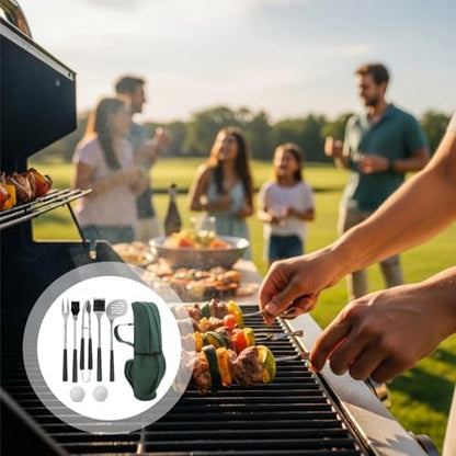 8Pcs Golf BBQ Grill Tool Kit, Steel Grilling Utensils - Image 2