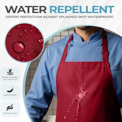 Utopia Kitchen Bib Aprons 4 Pack Adjustable - Image 3