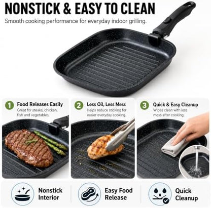 Stove Top Grill Pan, 10.8-Inch Square Pan - Image 6