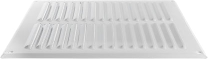 Square Ventilation Grille / 10" x 10" Inch Inside Measurement/White Metal Air Vent Louver - Inside/Outside use / 11.6" x 11.6" Inch Outer Measurement