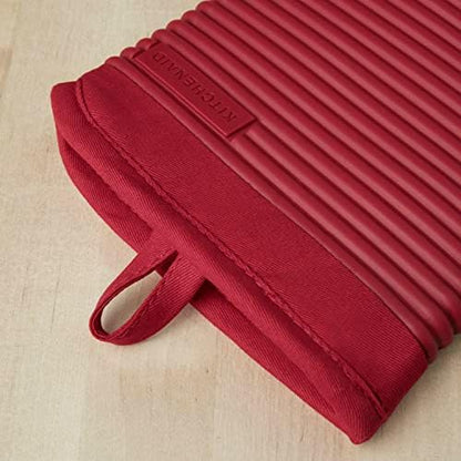 KITCHENAID Ribbed Soft Silicone Oven Mitt 2-Pack Set, Passion Red - Image 2