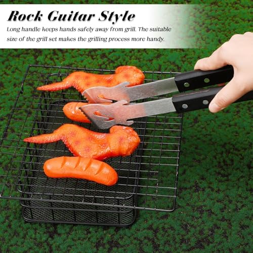 Jingmore 4 Pcs Guitar BBQ Tools Set, Stainless Steel - Image 5