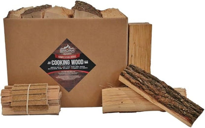 Smoak Firewood 12inch Length Premium Cooking Wood & Firewood Logs - Used for Grills, Smokers, Pizza ovens, stoves, firepits or fireplaces - USDA Certified Kiln Dried Cherry - 12inch Pieces (36-41lbs)