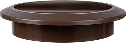 Brown 6" Inch Round Ventilation Grille with Insect mesh. (Duct 6Ø / Grille 7Ø) Ventilation Applications. Indoor and Outdoor Vent Cover. Available 3 Sizes / 4 Colors.